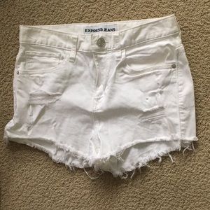 White denim shorts